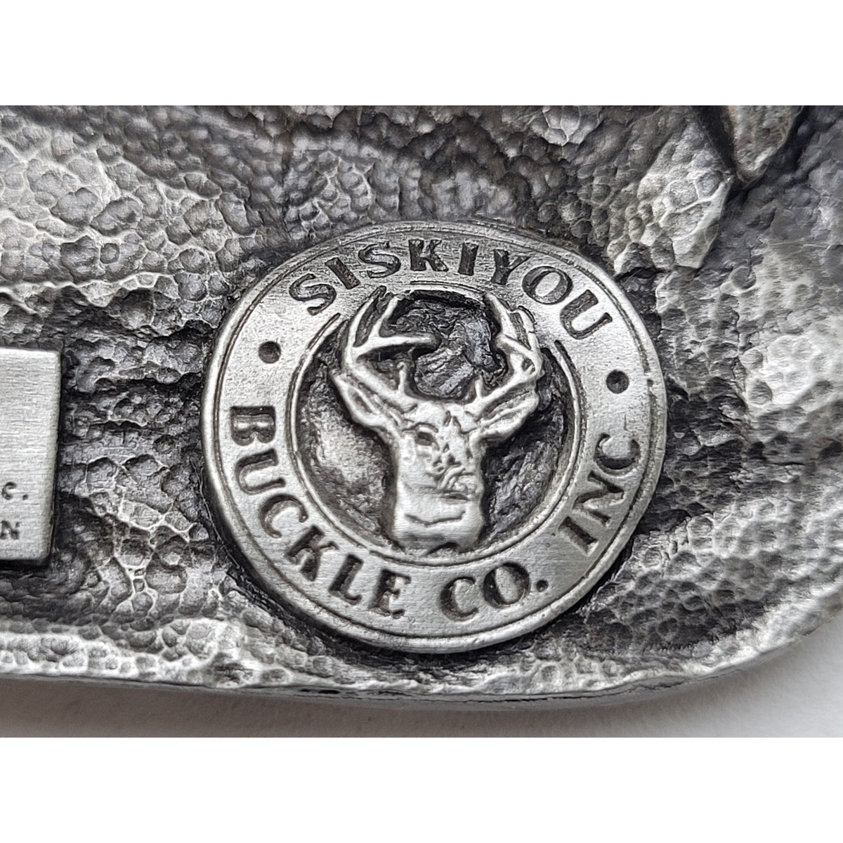VTG 1983 Siskiyou Buckle Co. Inc. Fishing Pewter Belt Buckle