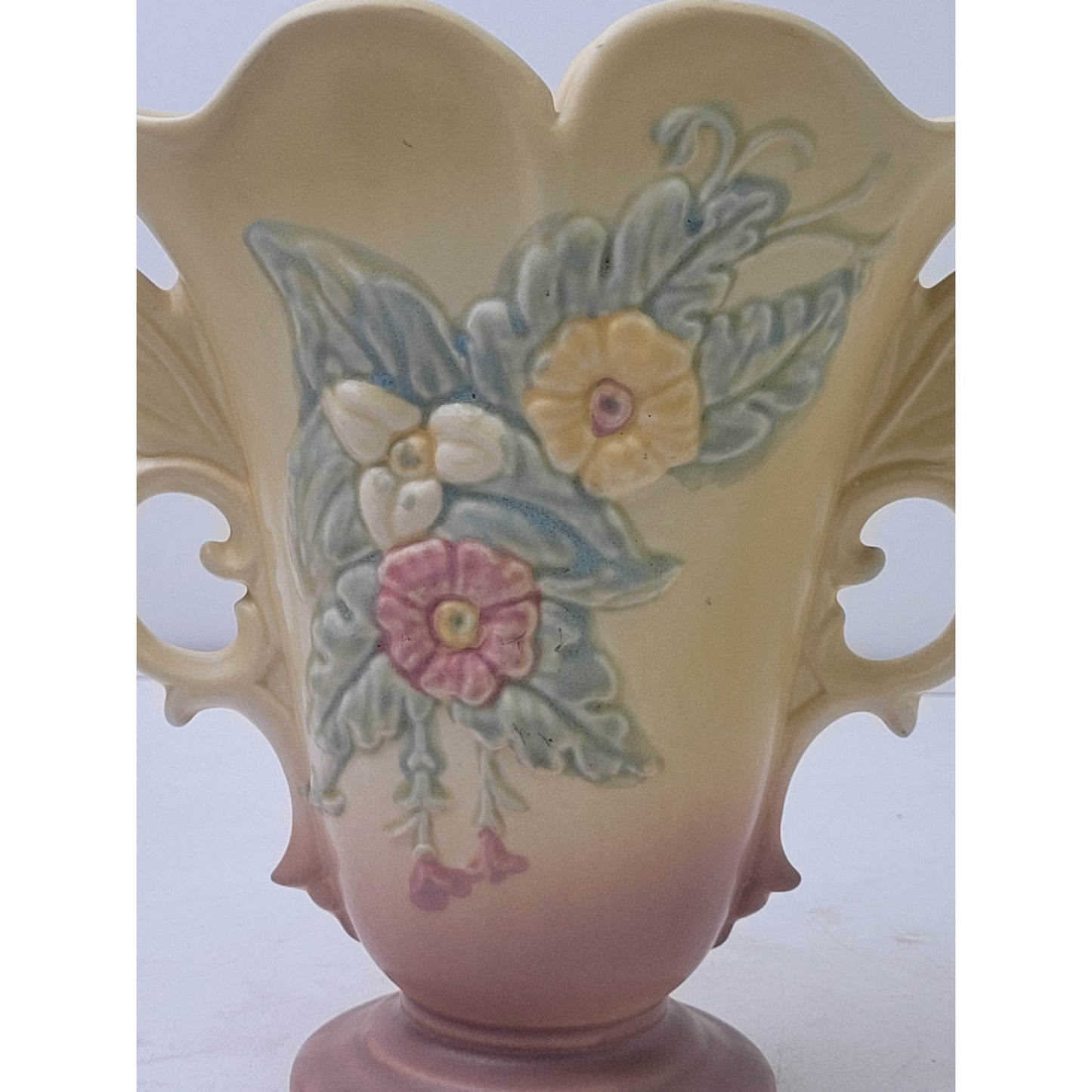 Vintage Hull Pottery Wildflower W-9 Vase Double Handle Yellow | 9" H | USA