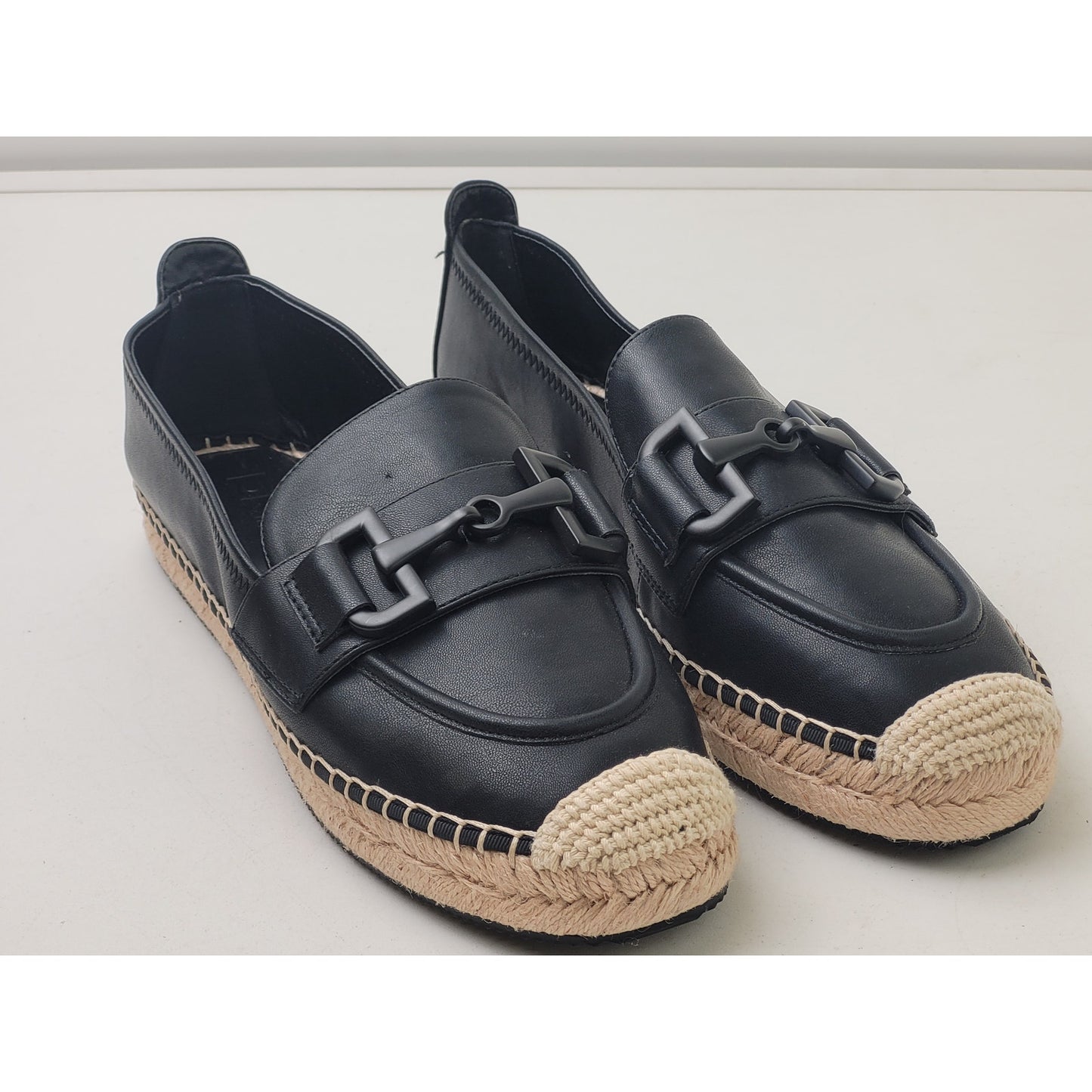 DKNY Mally Slip On Bit Buckle Espadrille Loafer Flats Sz 9.5