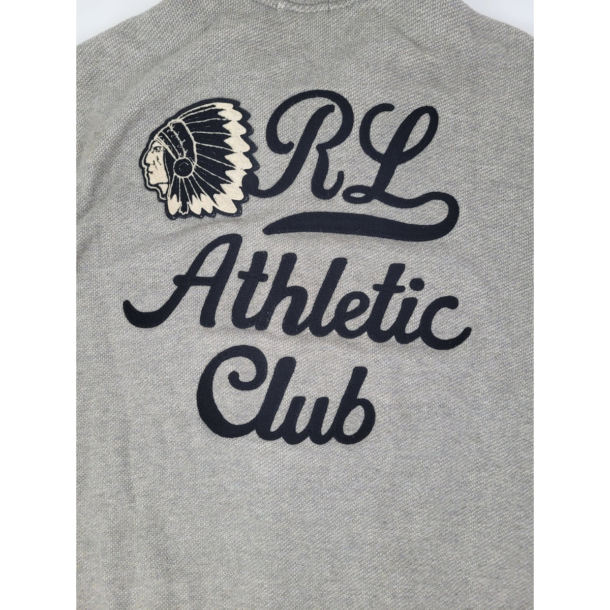 Polo Ralph Lauren Athletic Club Grey Varsity Jacket Sweatshirt Men's Sz XXL