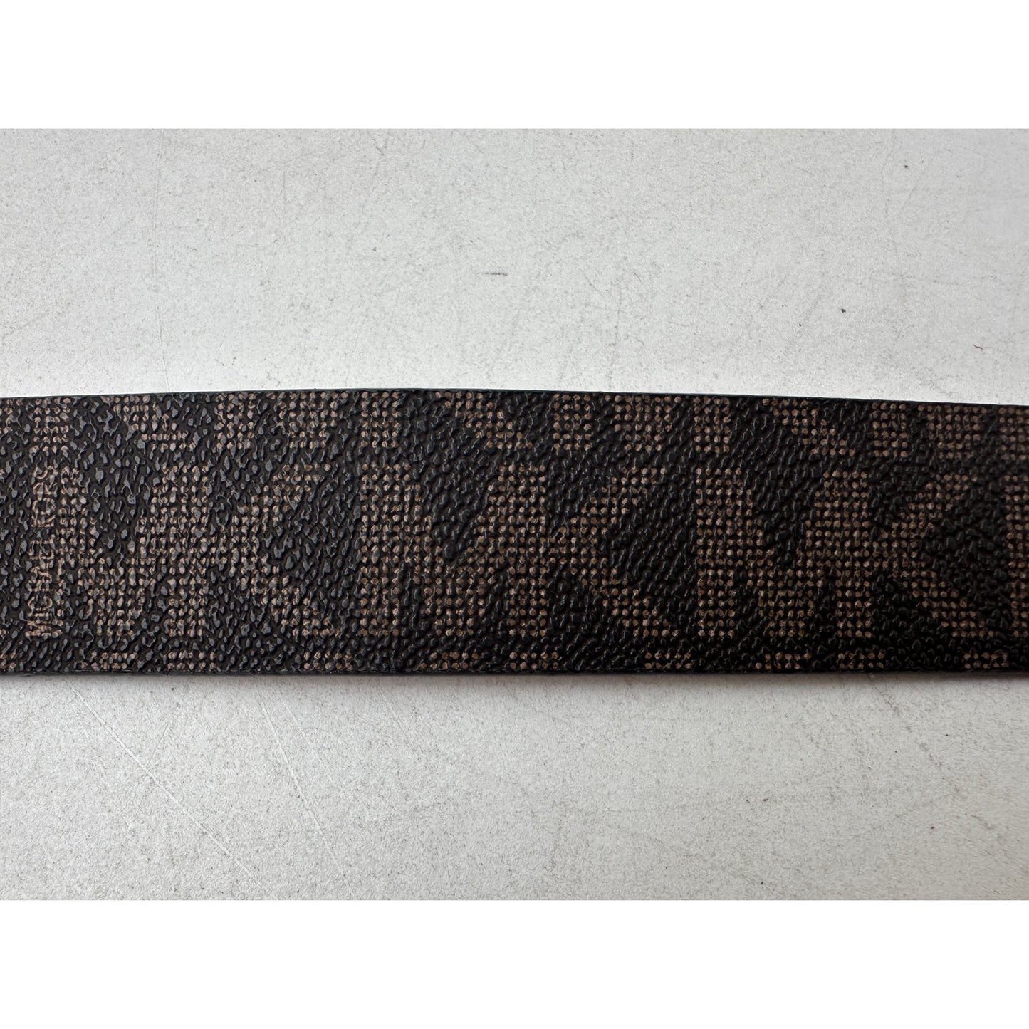 Michael Kors Signature Monogram Brown Belt W/ Gold Hardware Women's Sz L NWT