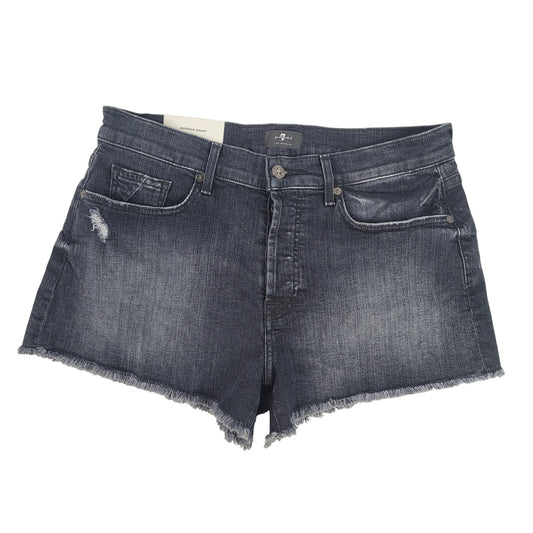 7 For All Mankind Monroe Cut Off Short Eclipse Dark Blue Denim Women's Sz 30 NWT