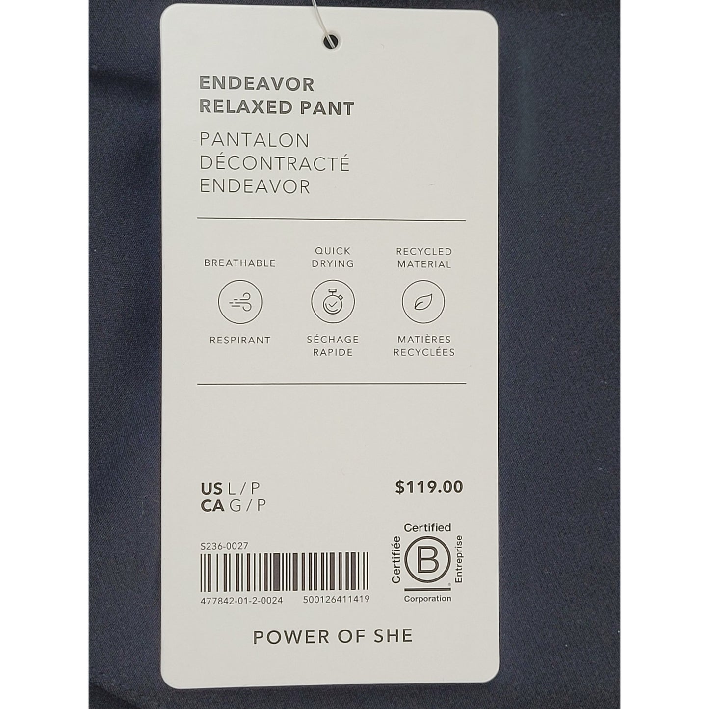 Athleta Black Athleisure Straight Leg Drawstring Endeavor Pants Sz L NWT