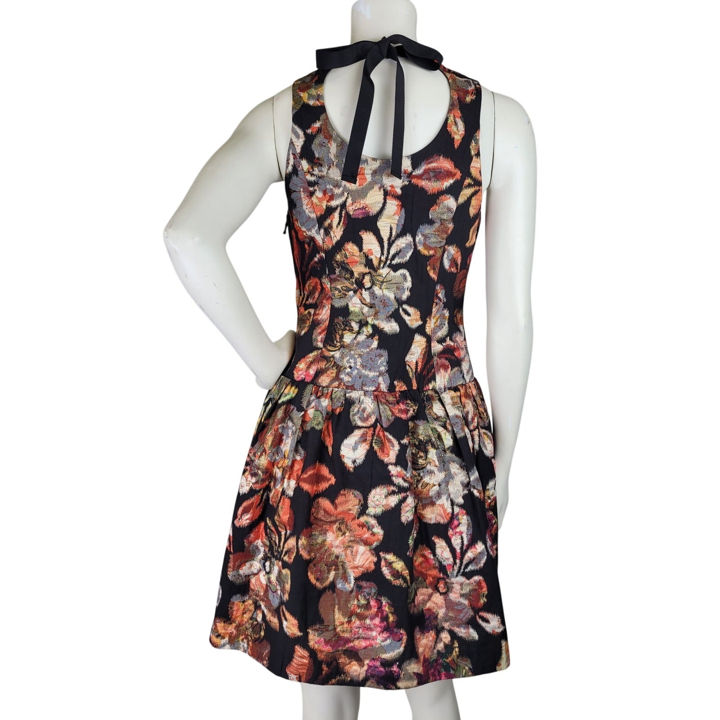 Anthropologie Leifsdottir Adelita Floral Fit-and-Flare Brocade Dress Sz 0