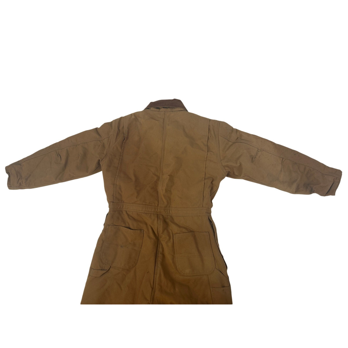 VTG Carhartt Quilt-Lined Duck Canvas Brown Workwear Coveralls Men's Sz 44 Short