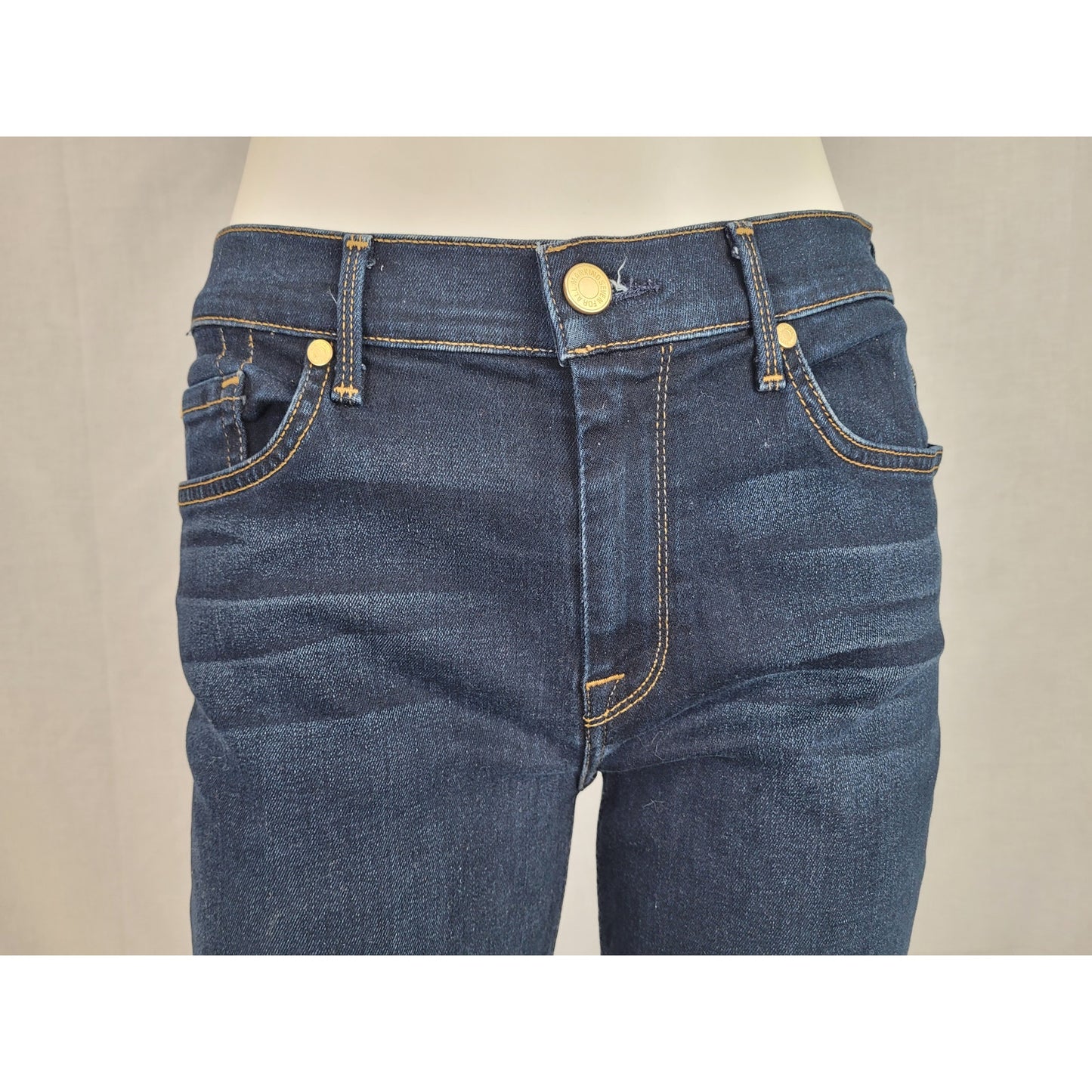 7 for All Mankind Ginger Dark Blue Jeans Flare Wide Leg Sz 29