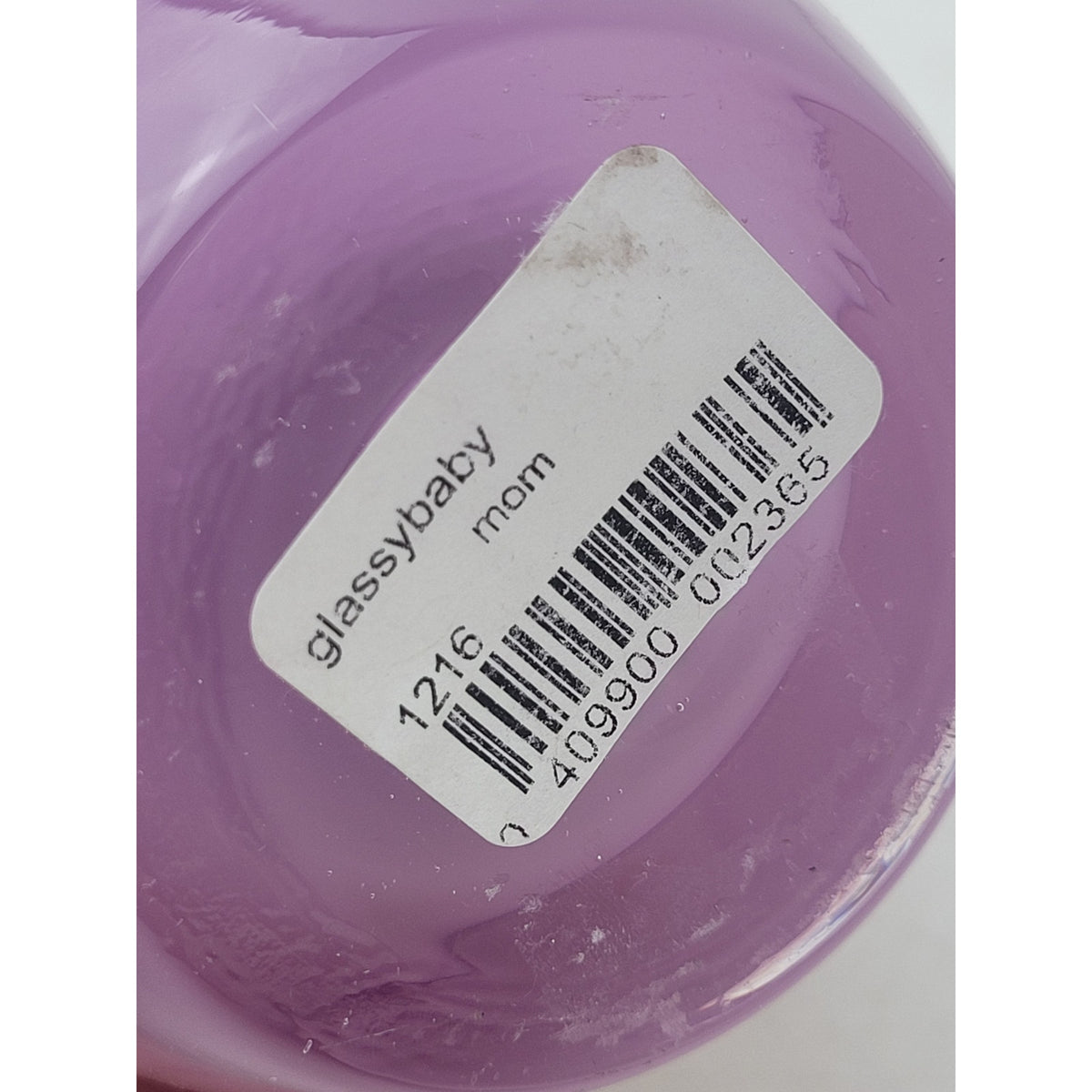 glassybaby "Mom" Lavender Purple Glass Votive Candle Holder w Tag