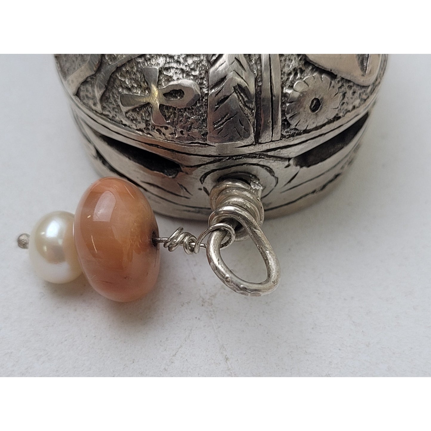 Antique/Vintage Sterling Silver Scarab Beetle Carved Hieroglyphics 77.85g