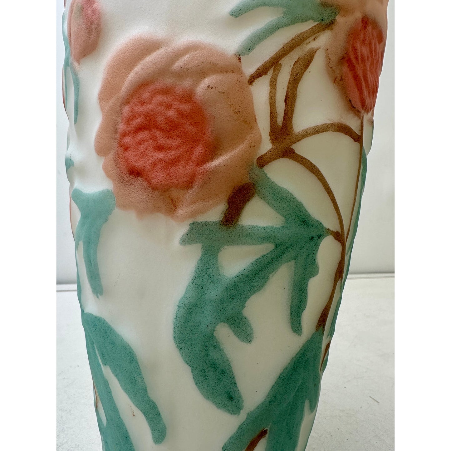 Vintage 1930s Pheonix Consolidated Glass "Bittersweet" Art Deco Vase