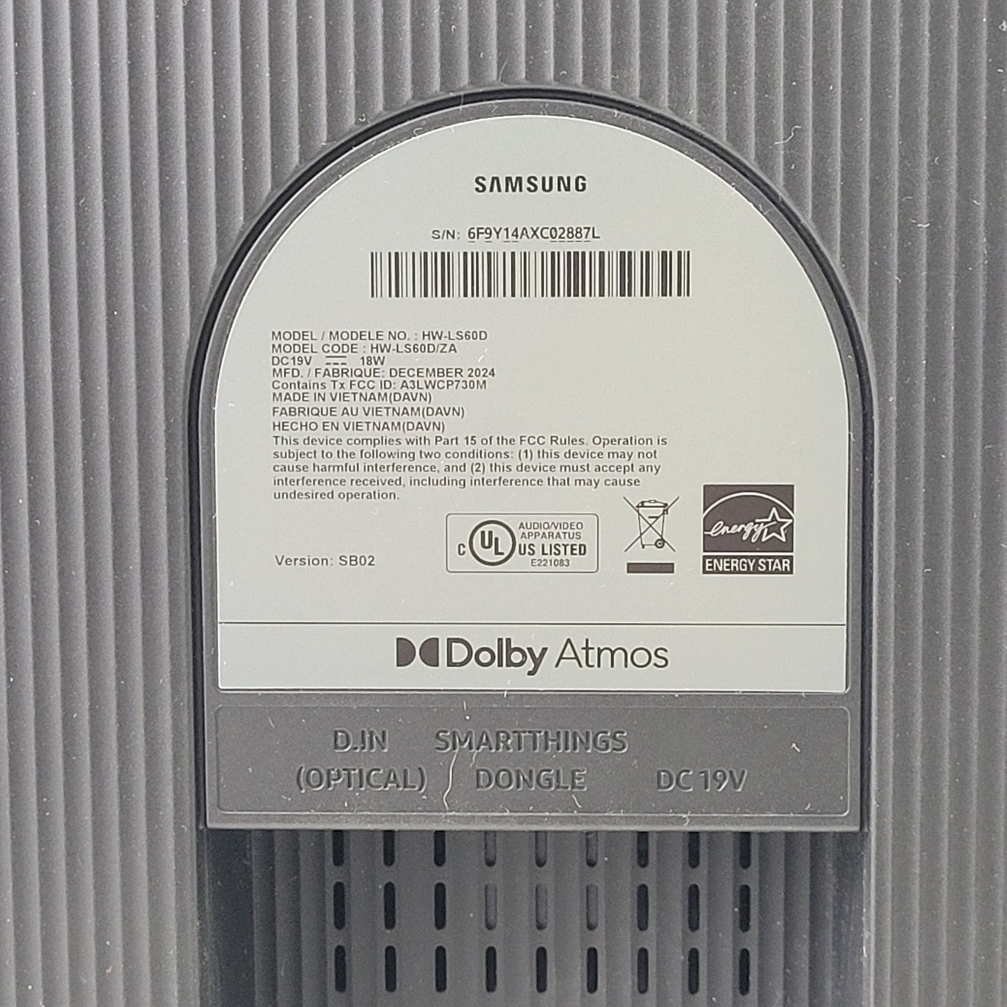 Samsung Music Frame Wireless Smart Speaker HW-LS60D