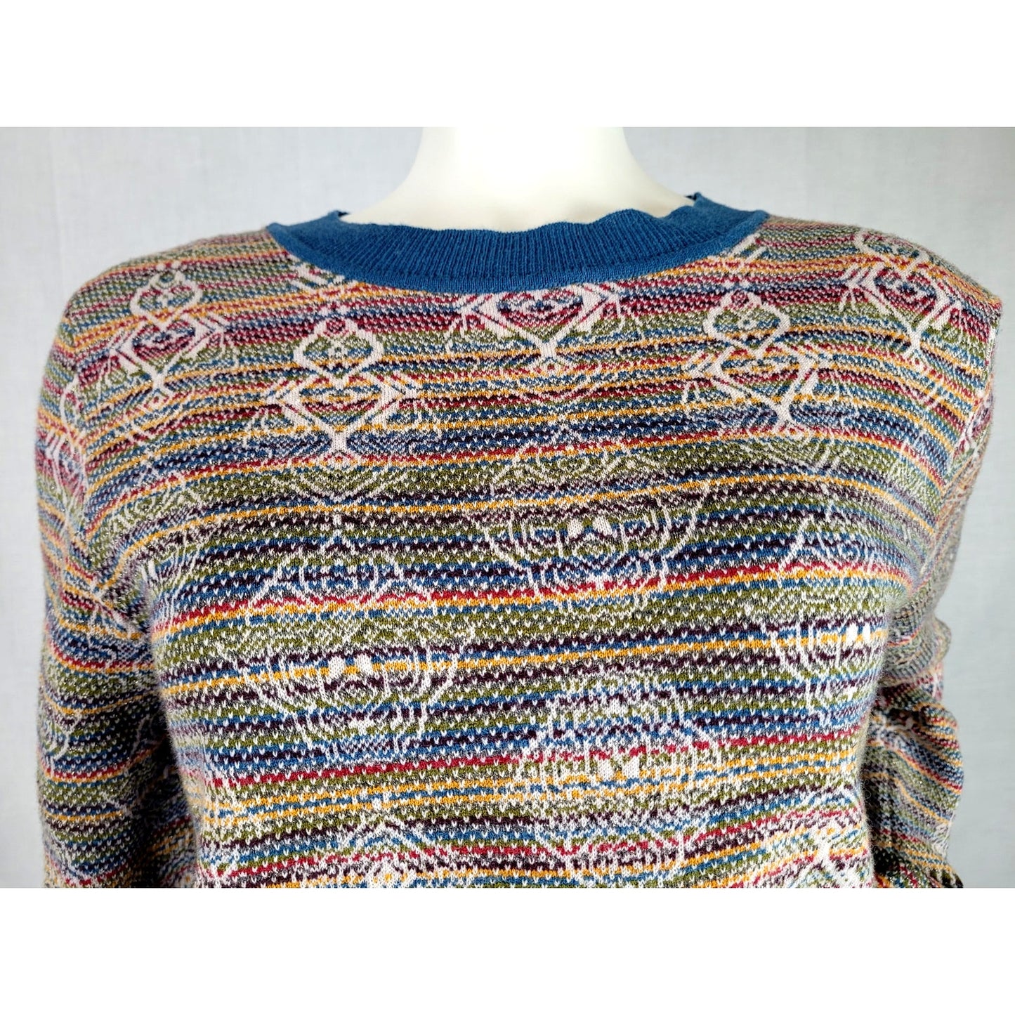 IVKO Woman Multicolor Wool Blend Pullover Sweater Size 40/L