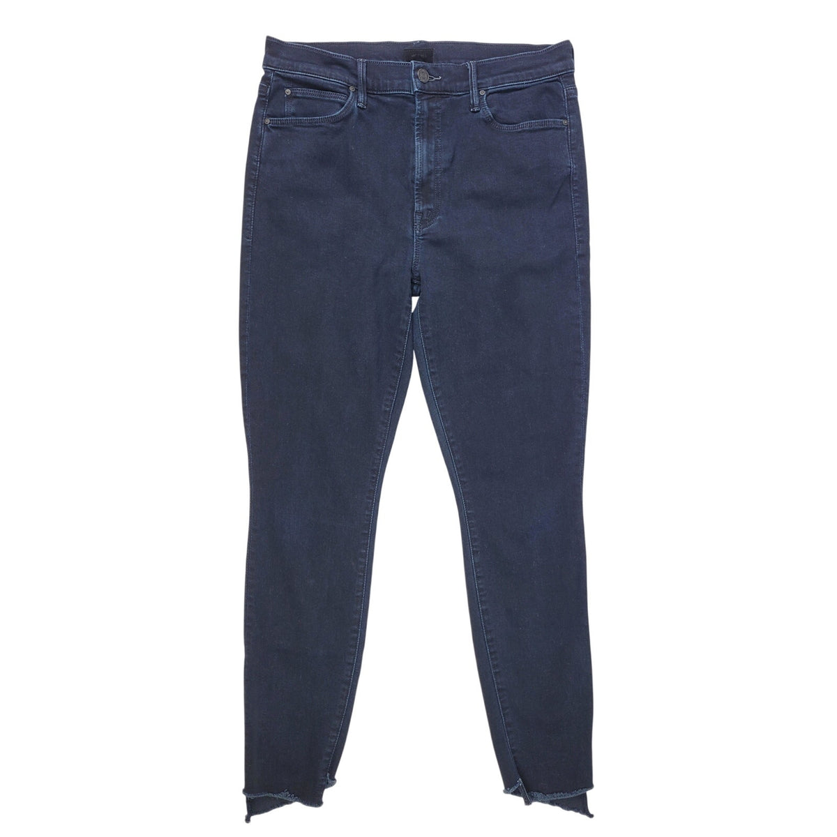 MOTHER The Stunner Zip Two Step Fray Dark Wash Skinny Jeans | Women's Sz 30
