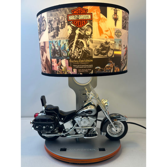 Vintage Harley-Davidson Heritage Softail Table Lamp with Lights and Sound