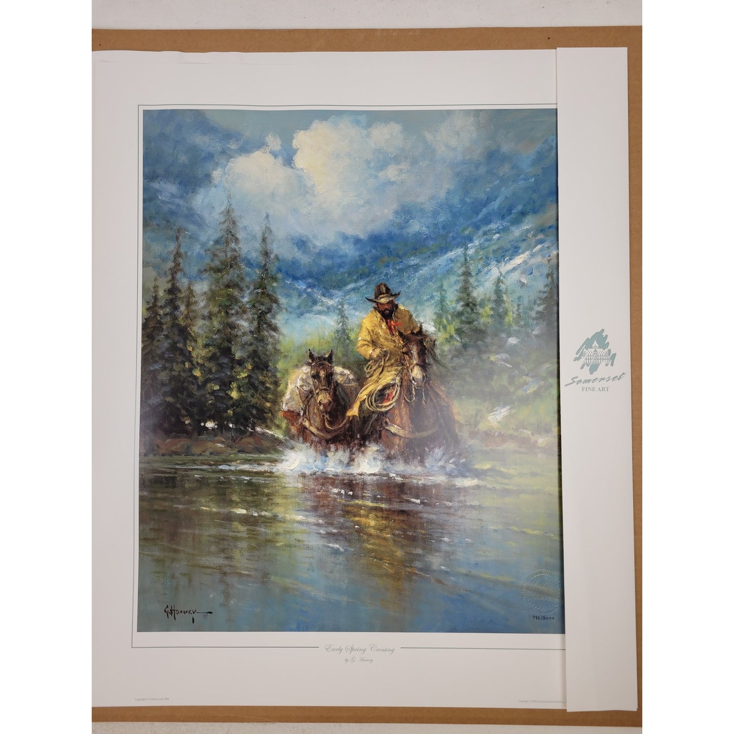 G. Harvey "Early Spring Crossing" Limited Edition Print #993/5000 w COA & Sleeve