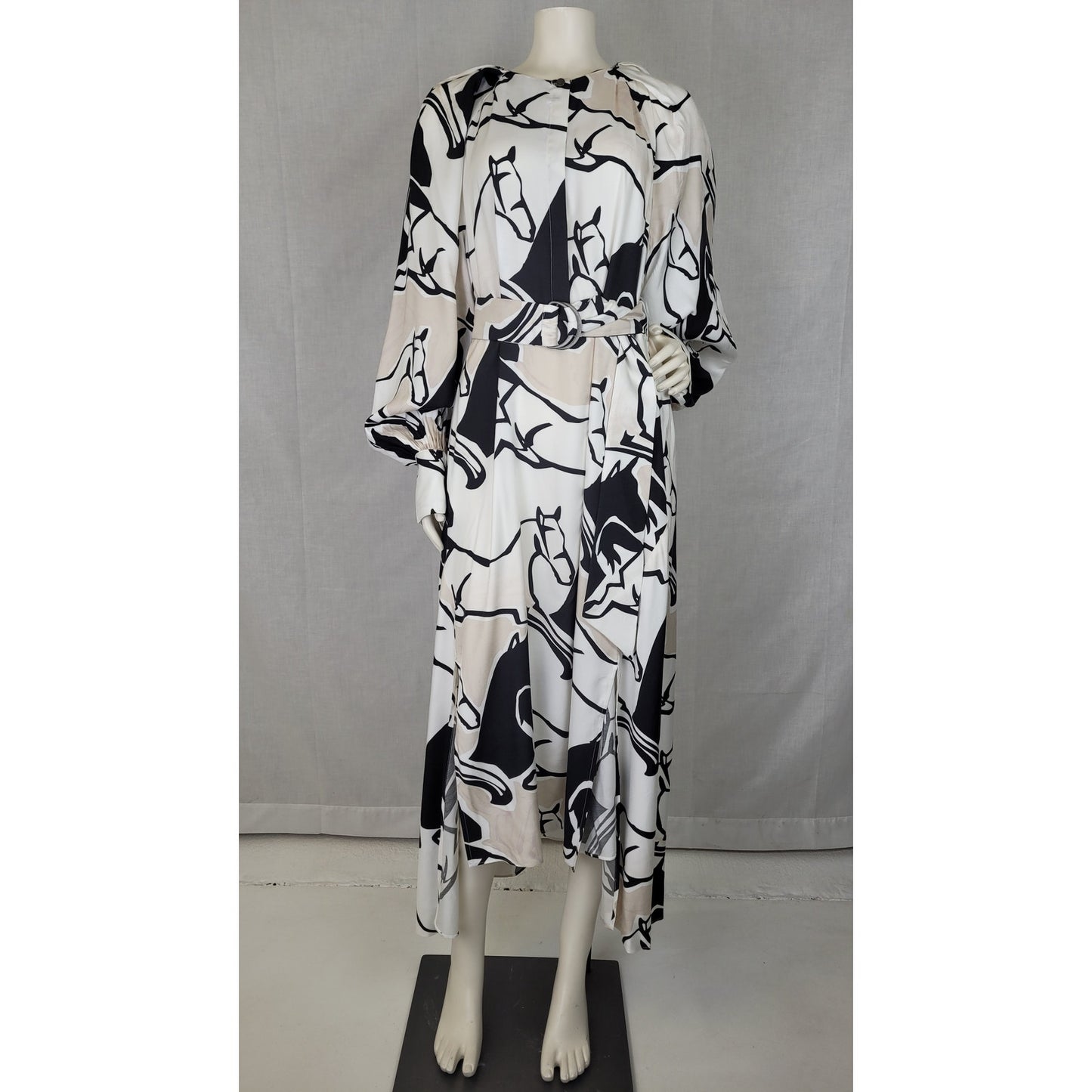 Ted Baker Sydnei Horse Print Long Sleeve Shirtdress Size 3 (M) EUC