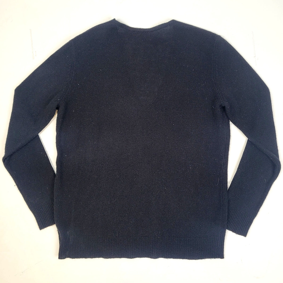 Theory Black 100% Cashmere V-Neck Sweater Relaxed Pullover Fit Women's Sz M