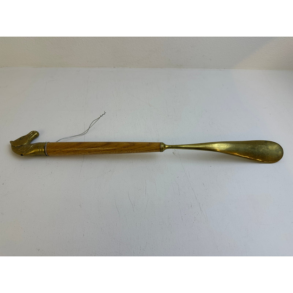 Vintage 3-Piece Equestrian Brass Horse Head Shoe Care Set
