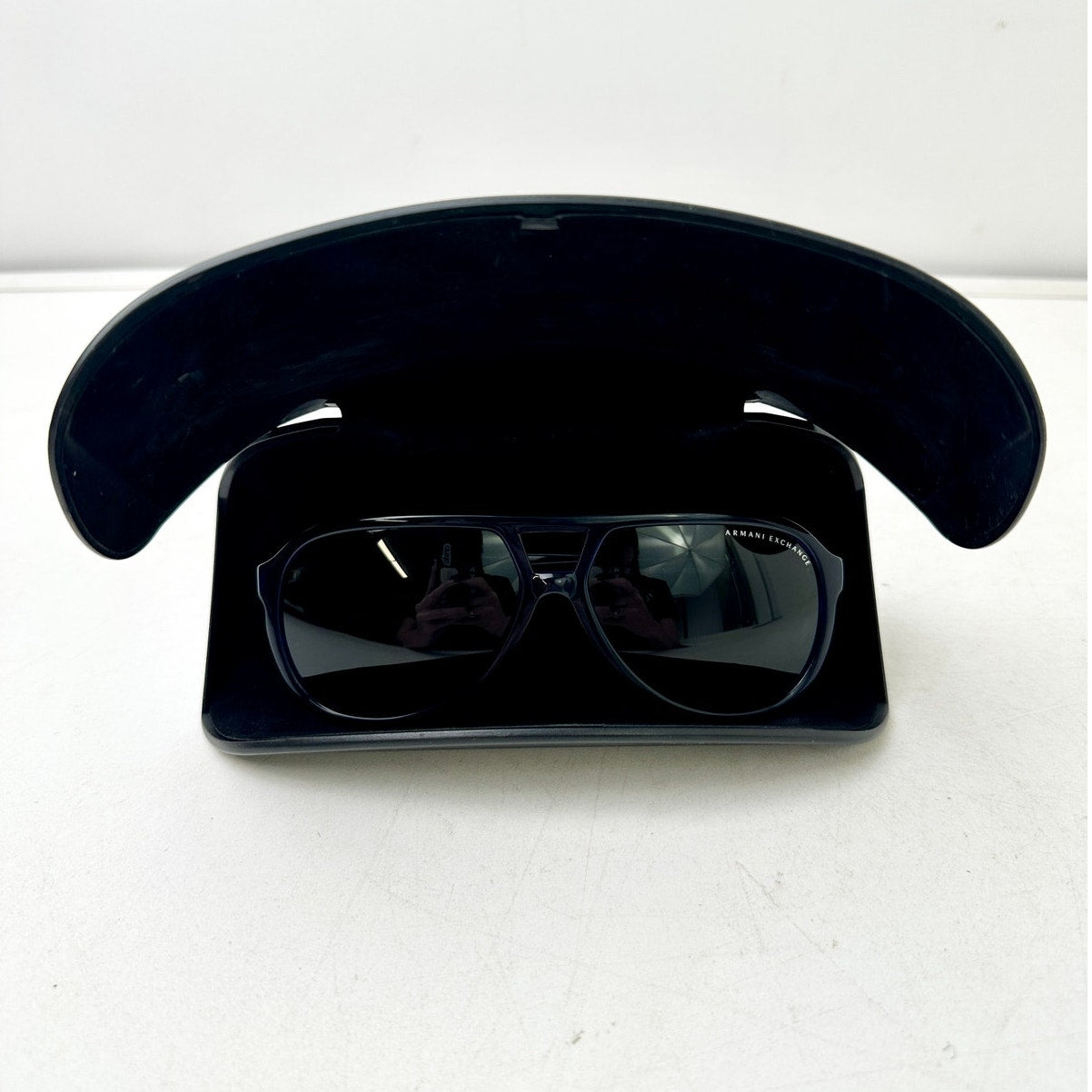 Armani Exchange AX 4011 Blue Transparent Aviator Men's Sunglasses