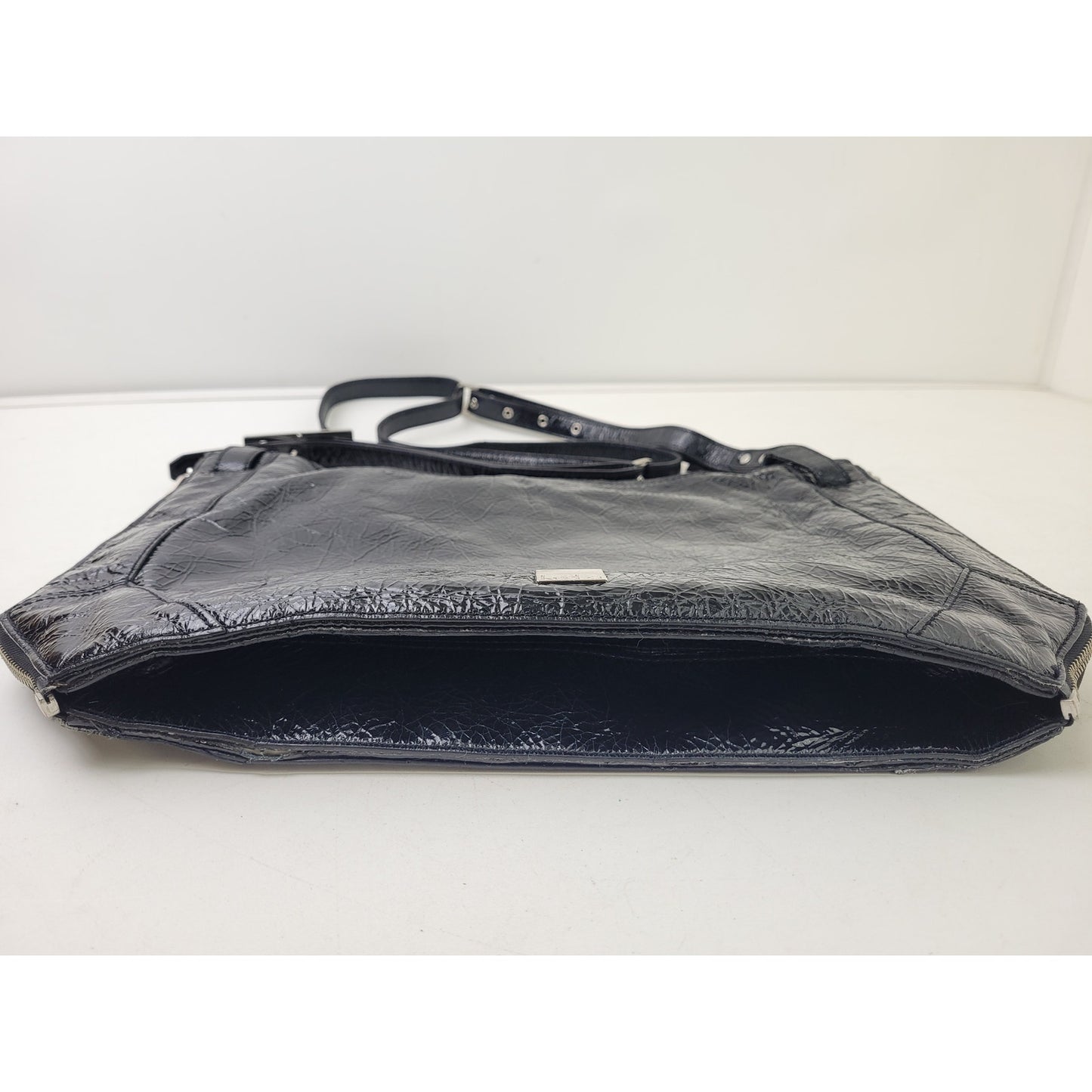 Kooba Patent Leather Crossbody Bag Satchel Y2K Meets 80s Style