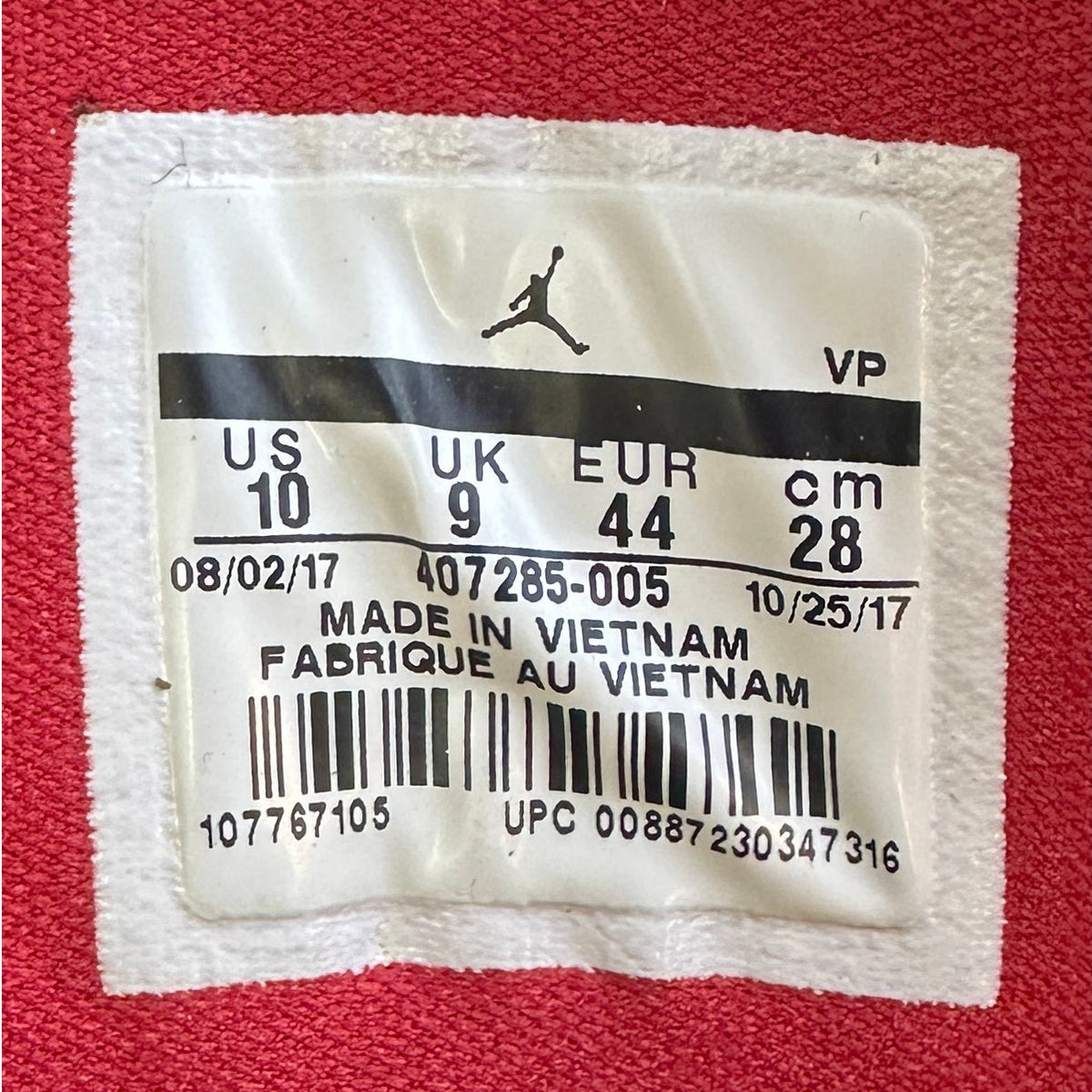 Air Jordan Pro Strong Black Varsity Red 2017 Retro Sneakers Men's Sz 10
