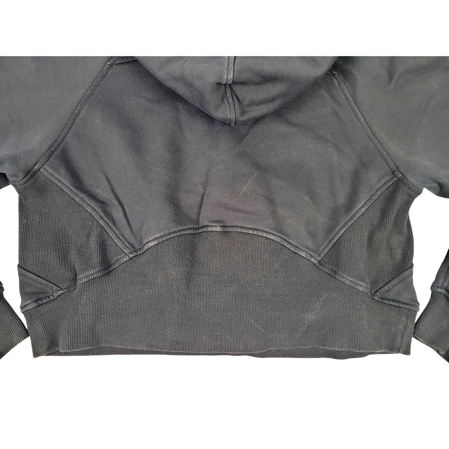 Lululemon Scuba Half-Zip Black Hoodie Cropped Boxy Fit Thumb Holes Sz 8 (M)