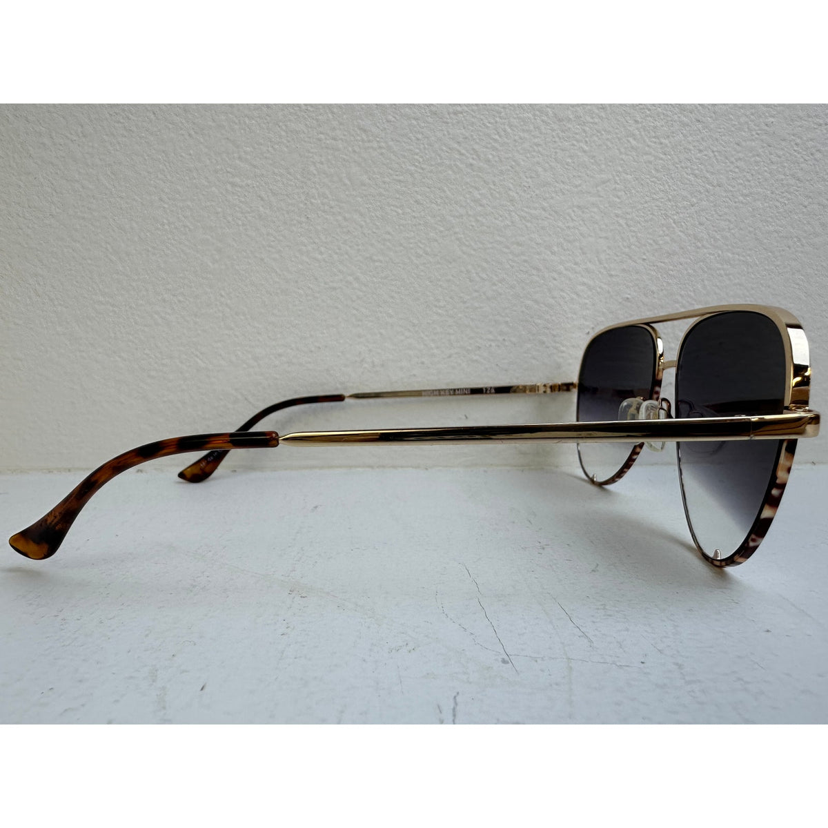 Quay Australia High Key Mini Gold Tortoise Aviator Sunglasses