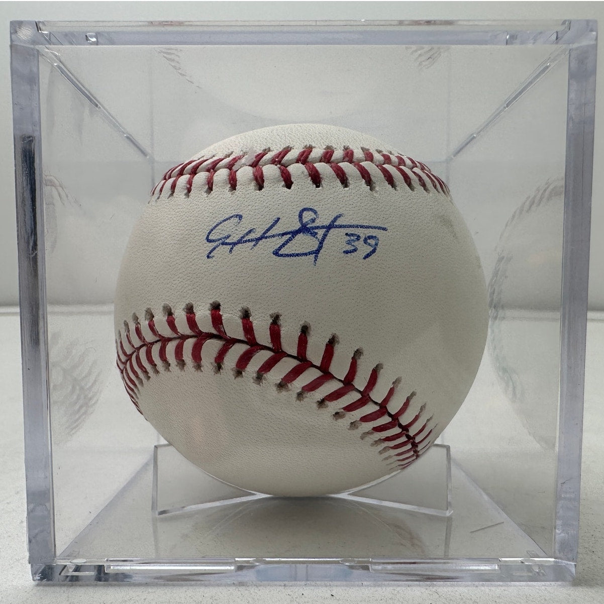 Edwin Diaz Signed Official MLB Baseball NY Mets Autograph Inscribed 39 W/ Cube Case