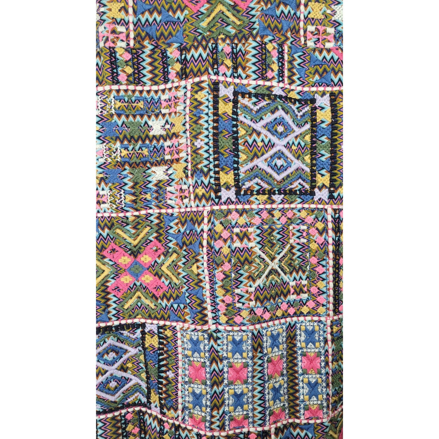 Anthropologie Megan Embroidered Shift Dress Colorful Patchwork Pattern Sz 12
