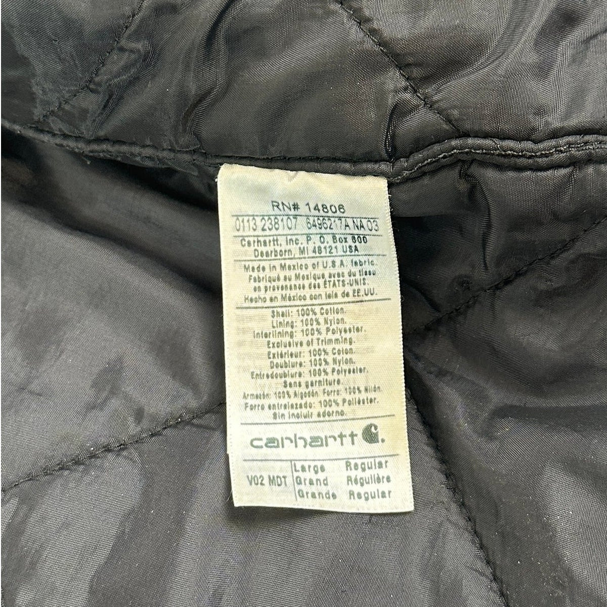 Vintage Carhartt V02 MDT Midnight Blue Sandstone Arctic Vest Men's Sz Large