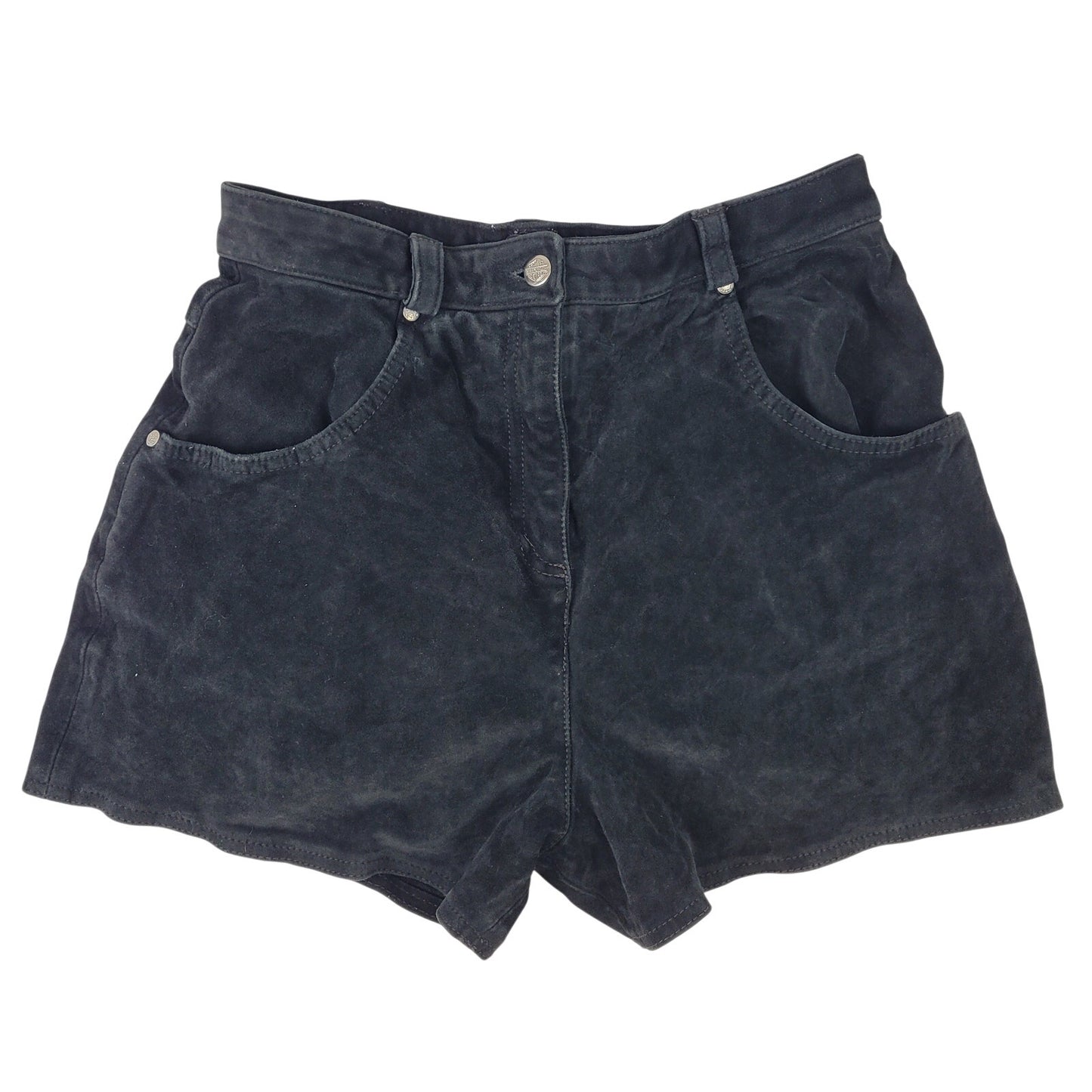 Vintage Harley Davidson Suede Leather High Rise Shorts Women's Sz 30" Waist