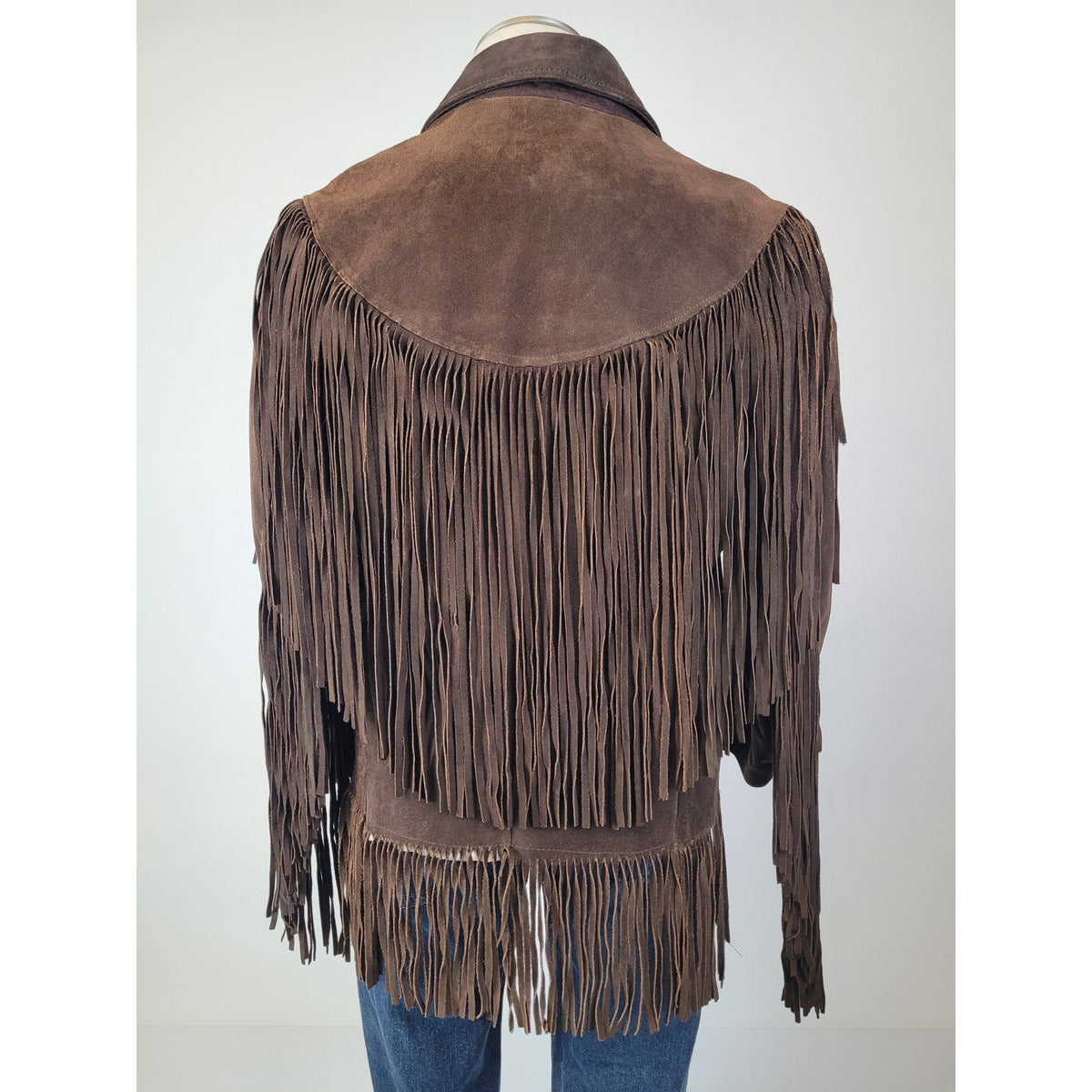 1970s Pioneer Wear Western Suede Long Fringe Jacket Men's Sz 38 (M)