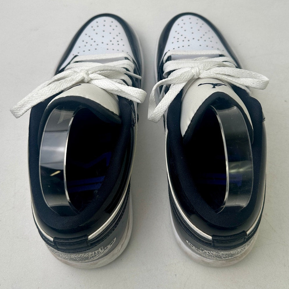 Jordan 1 Low SE Concord Black/White Patent Sneakers Men's Sz 8