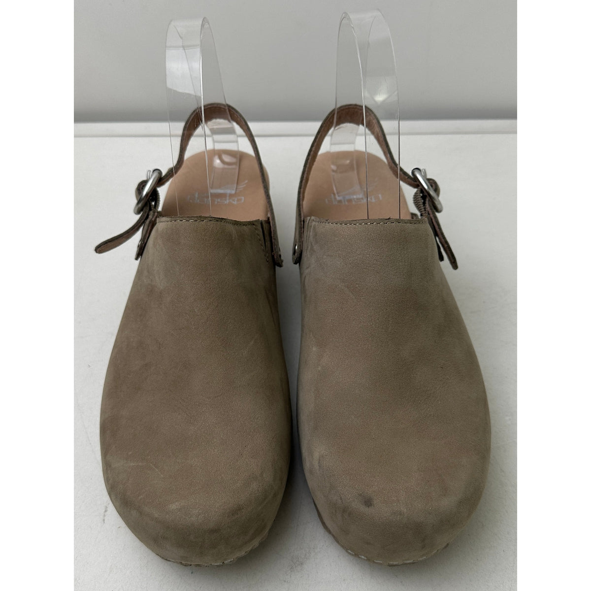 Dansko Marty Taupe Suede Slingback Clogs Women's Sz 7.5