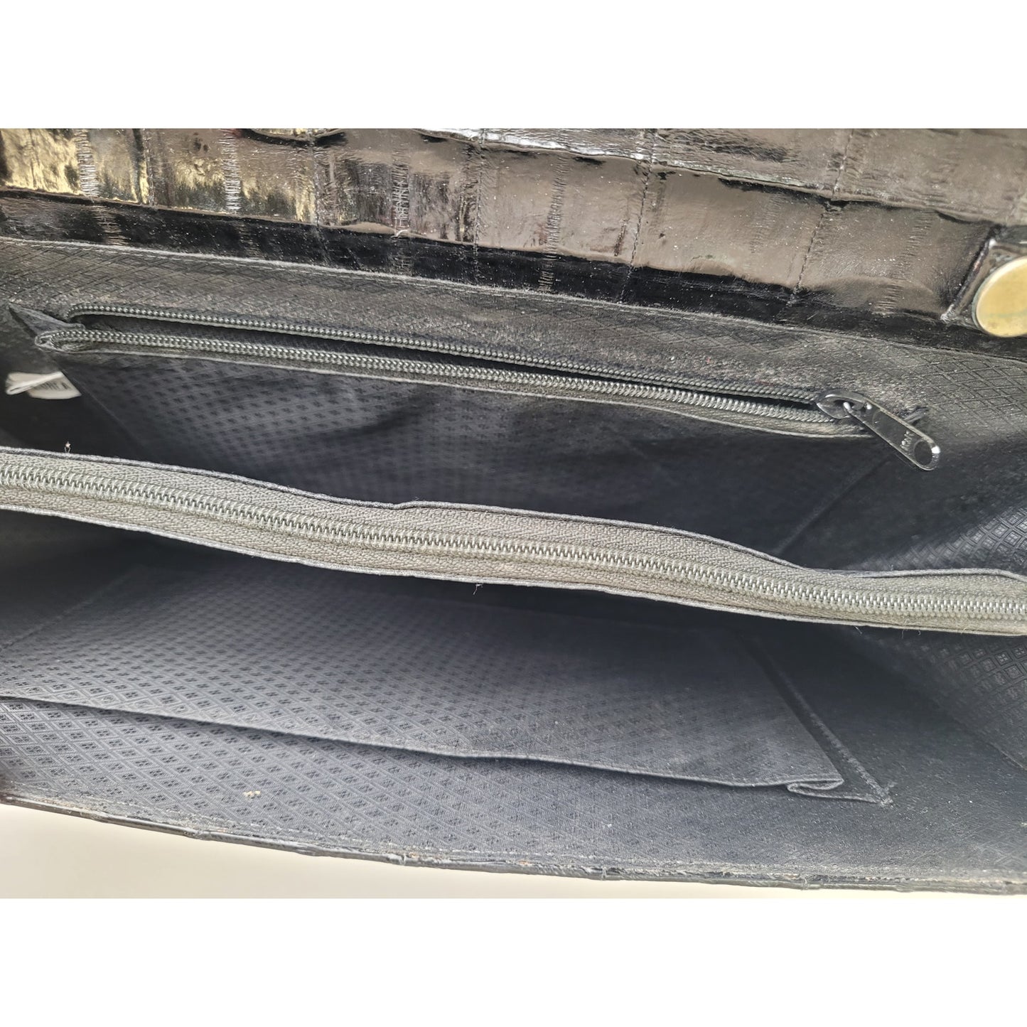 Vintage 1980s Black Eel Skin Convertible Clutch Shoulder Bag