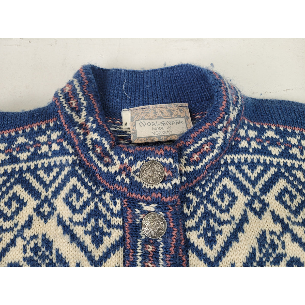 Vintage Norlender Knitwear 100% Wool Nordic Cardigan Sweater Women's Sz M