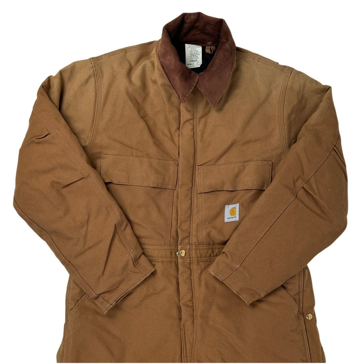 Carhartt X02 BRN Quilt-Lined Duck Canvas Coveralls Men's Sz 44 Short