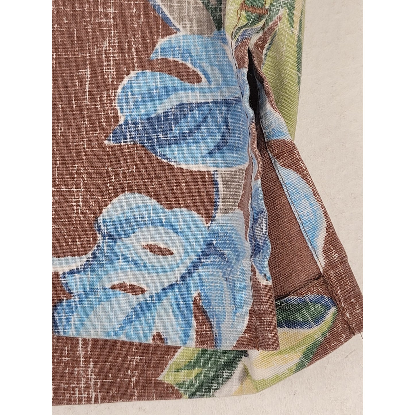 Vintage Reyn Spooner Reverse Print Blue Green Leaf Hawaiian Shirt Men's Sz L