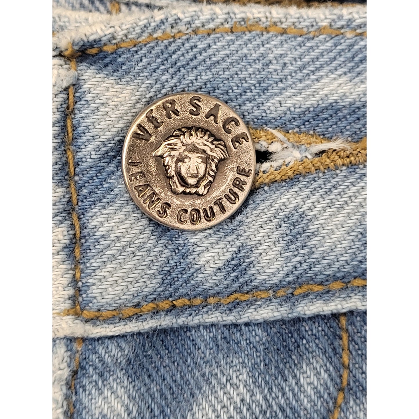 VTG 90s Versace Jeans Couture Light Wash Slightly Tapered Leg Women's Sz 29