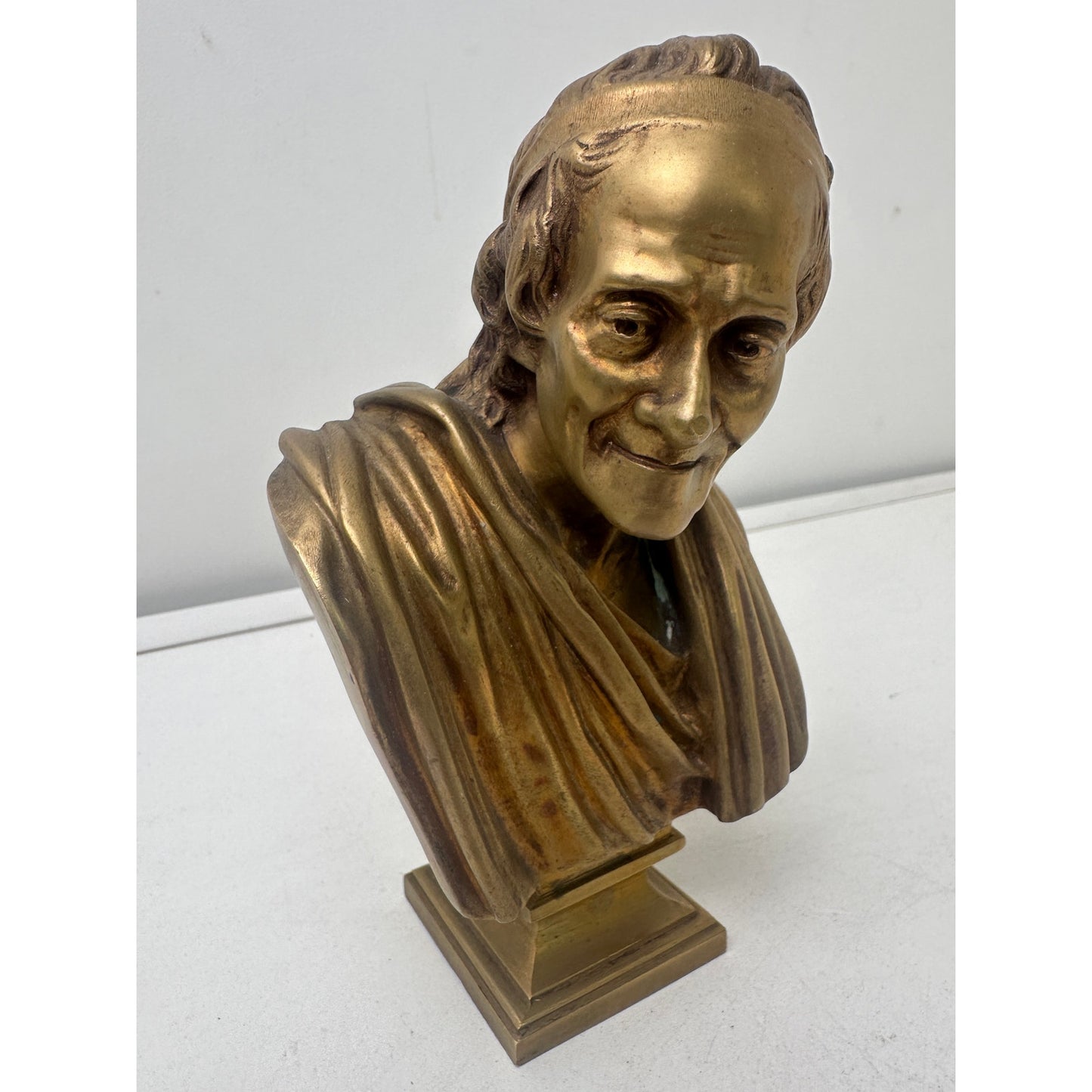 19th-Century Bronze Bust of Voltaire After Jean-Antoine Houdon by Bellair & Co Berlin