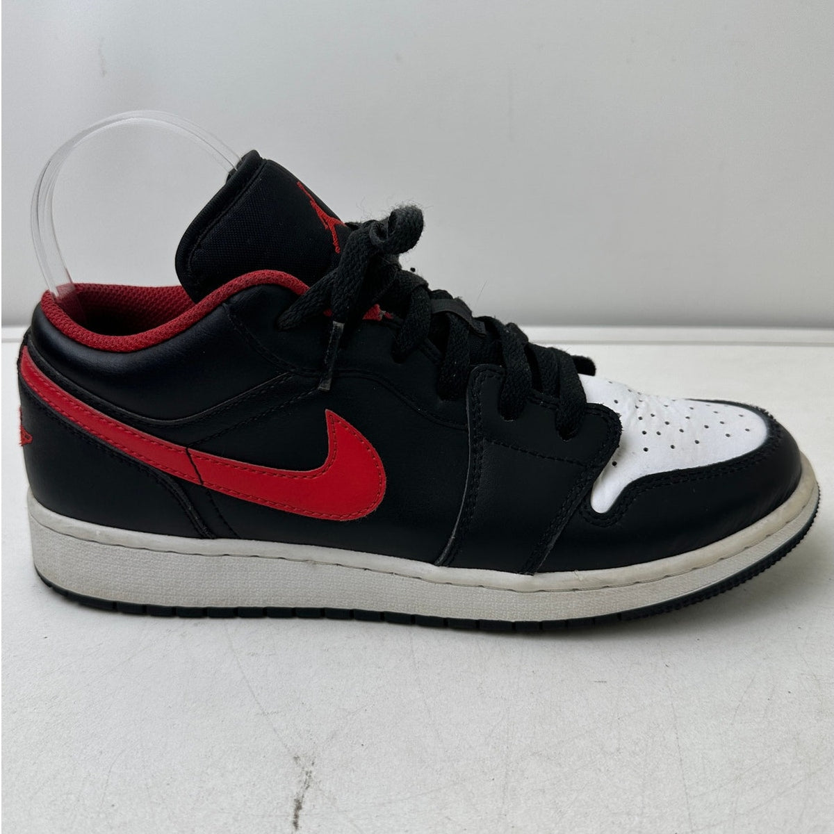 Nike Air Jordan 1 Low GS White Toe Black/Fire Red Sneakers Youth Size 7