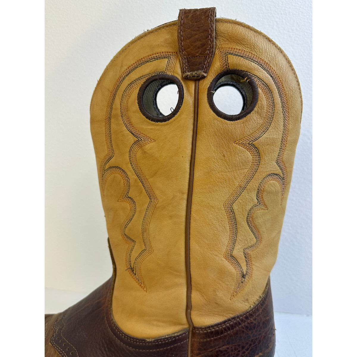 Boulet 2044 Bullhide Cognac Leather Western Cowboy Boots Men's Sz 11.5