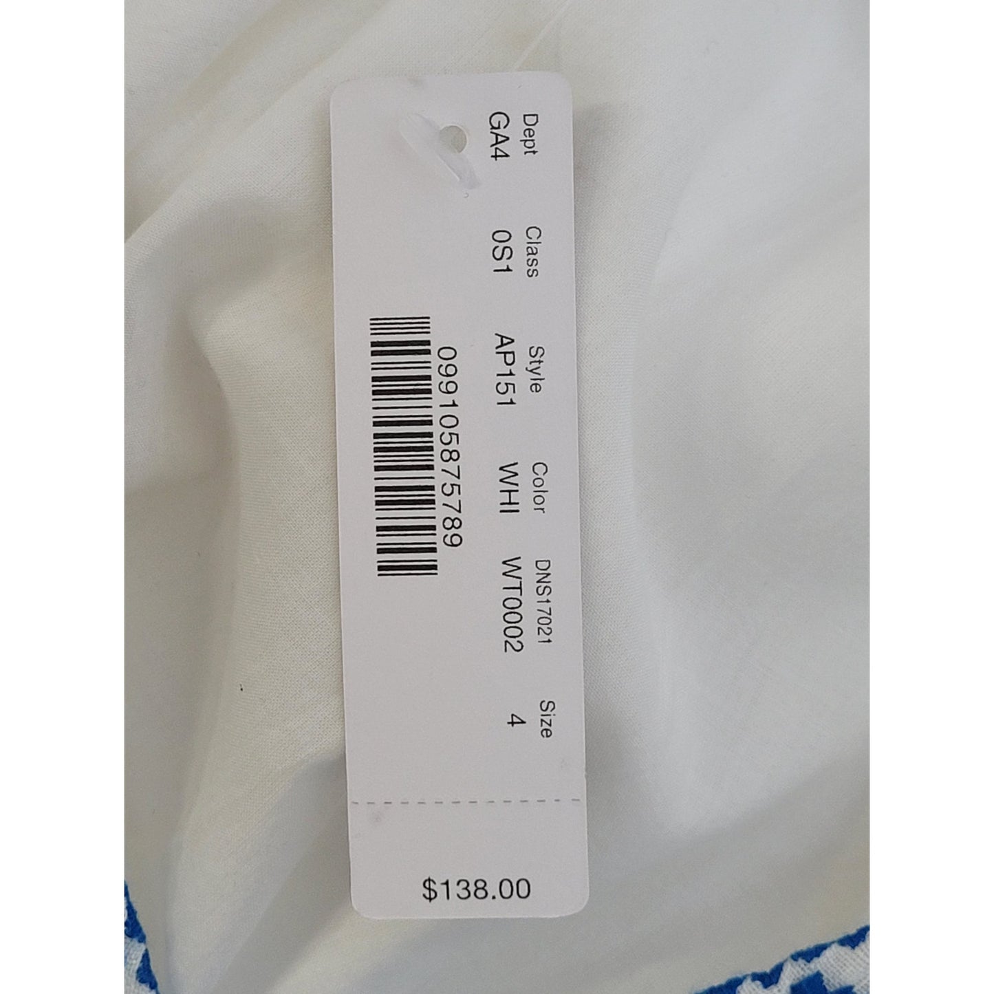 J.Crew Embroidered Linen Dress Women's Sz 4 NWT MSRP: $138