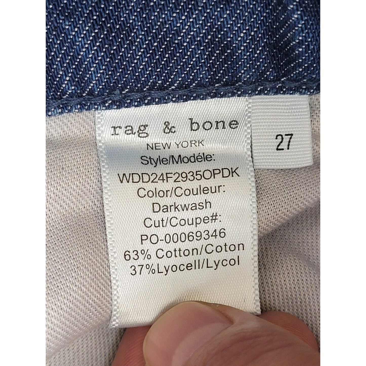 Rag & Bone Lori Mid-Rise Wide Leg Medium Wash Blue Jeans Women's Sz 27