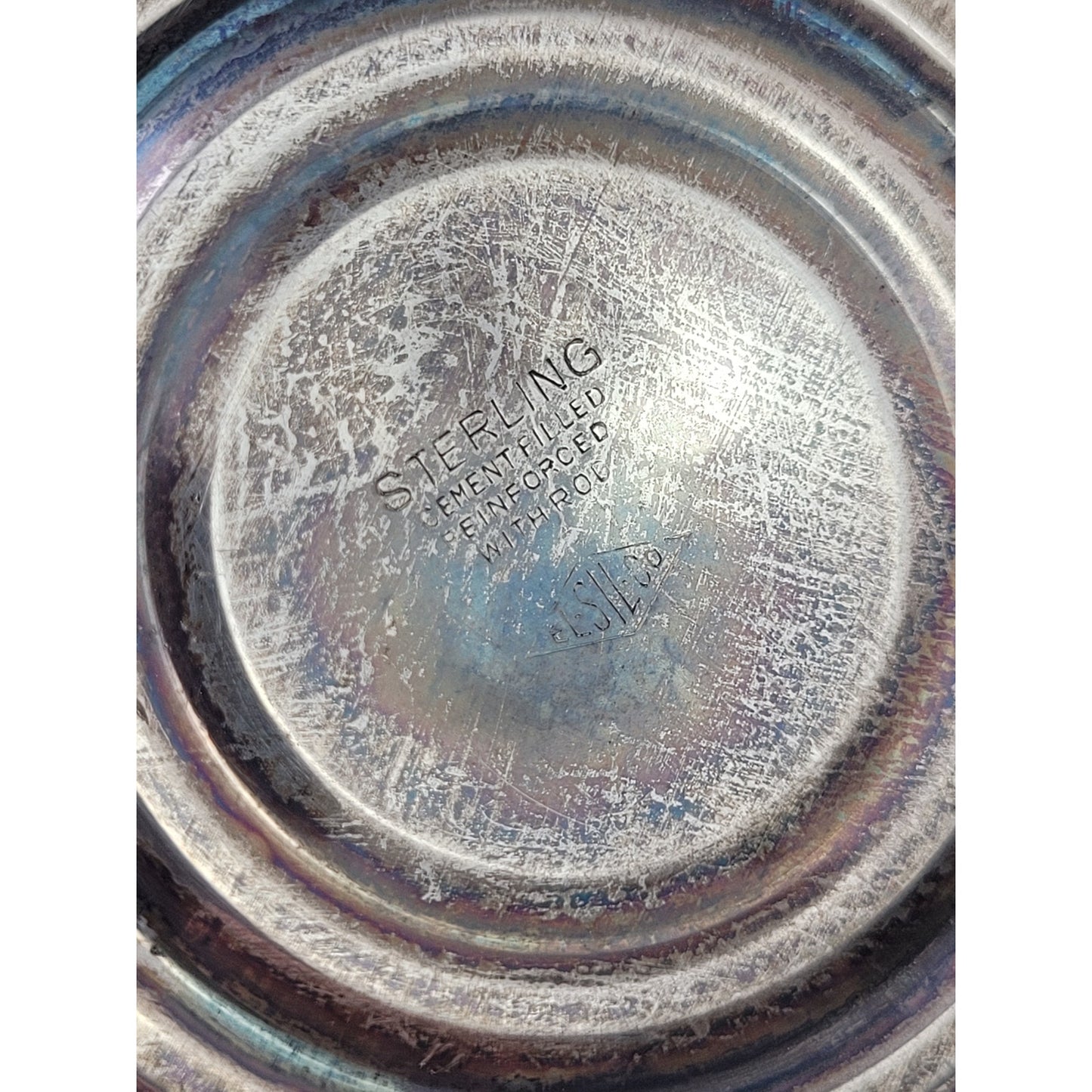Vintage Sterling Silver Weighted Compote Pedestal Dish ft Pierced Lattice Border