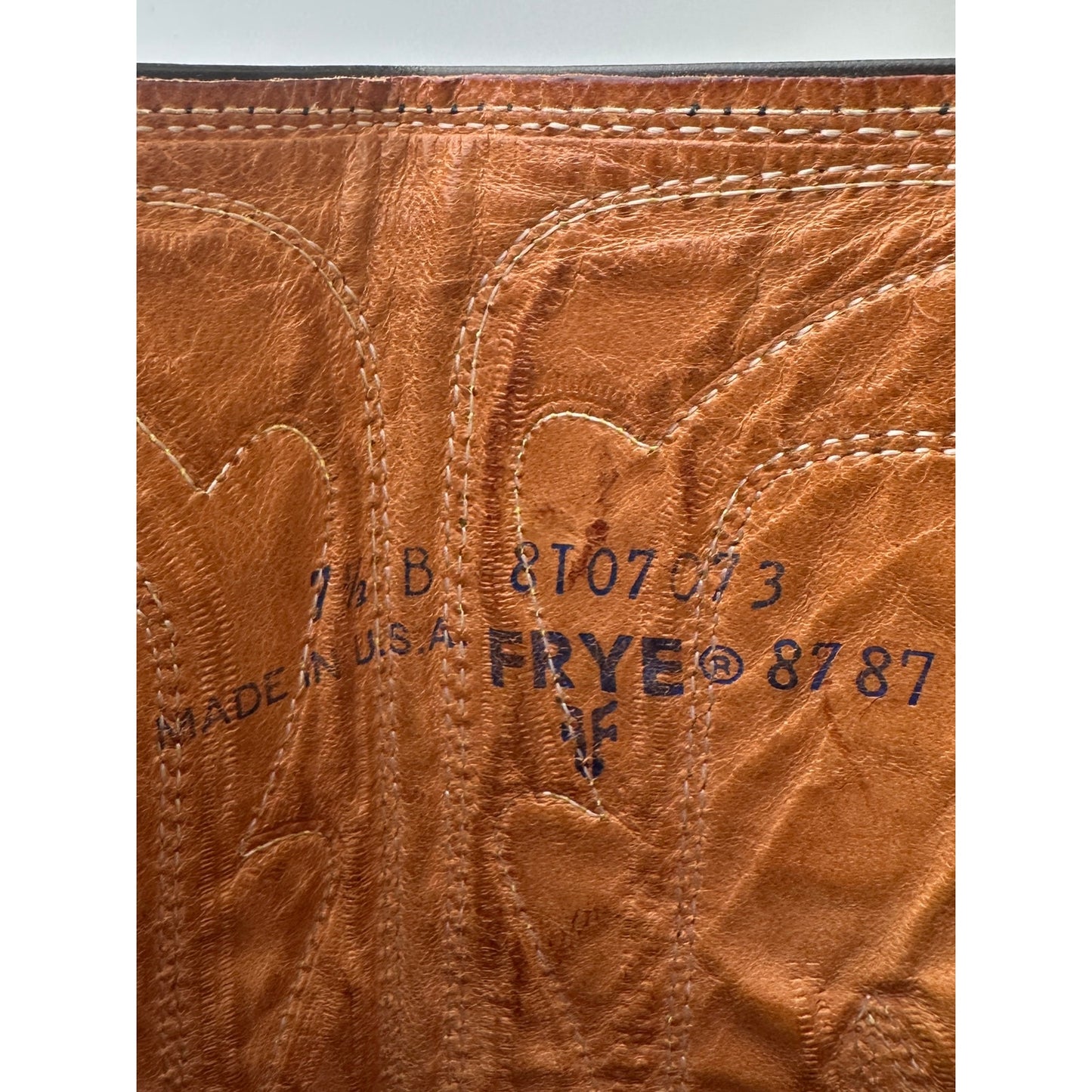 Vintage Frye Campus Cognac Leather Tall Western Boots Women's Sz 7.5