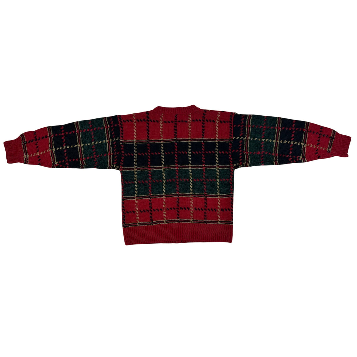 Vintage Nordstrom Point of View Plaid Goose Wool Cardigan Sweater Women's Sz M