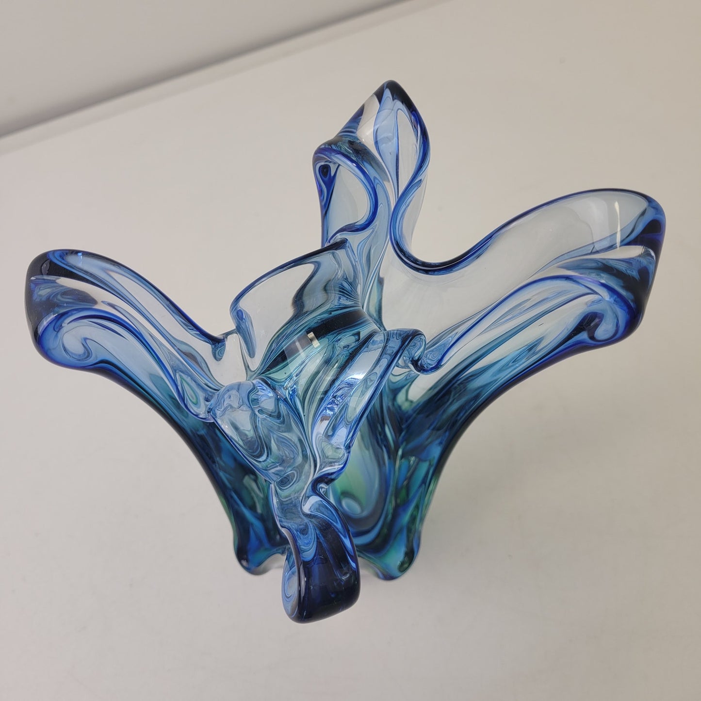 Vintage Adam Jablonski Artisan Hand-Blown Lead Crystal Vase Signed