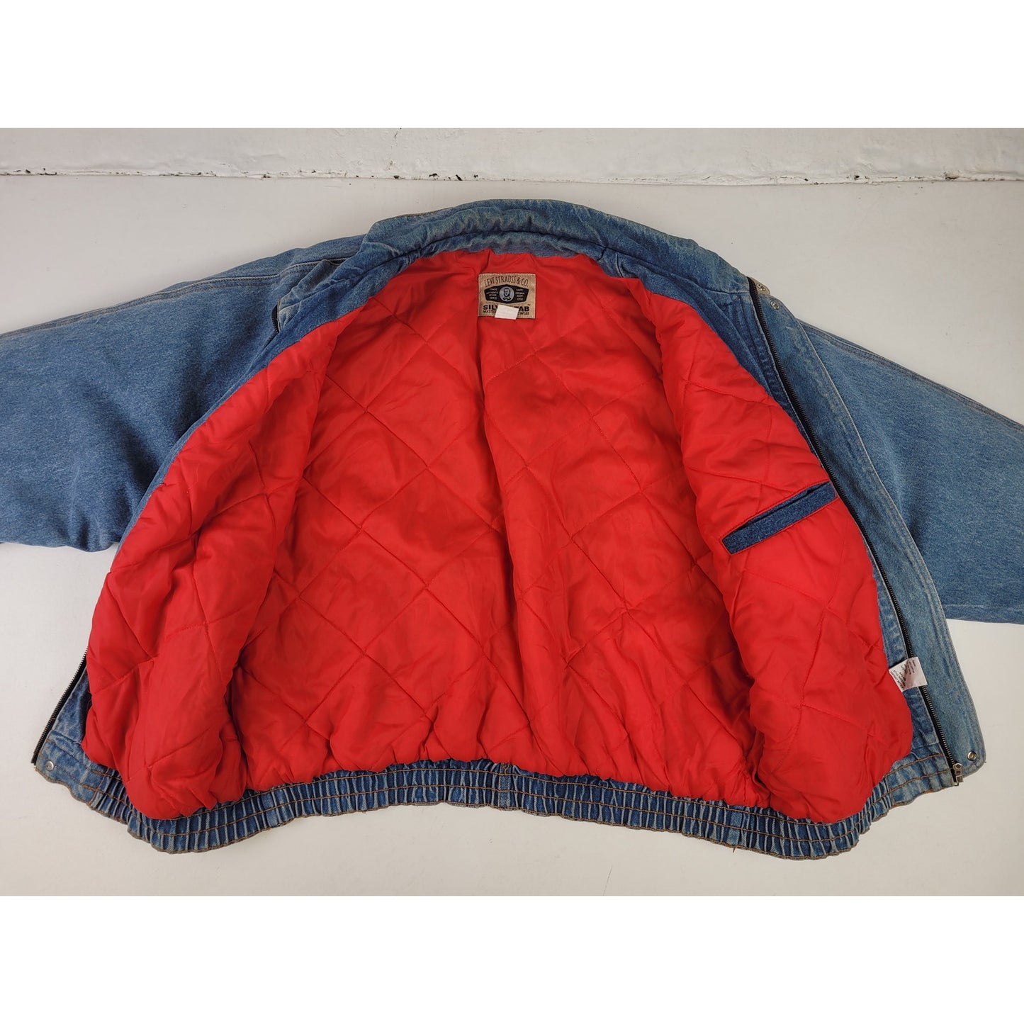 1990s Vintage Levi's Silver Tab Denim Bomber Jacket Men's Sz XL