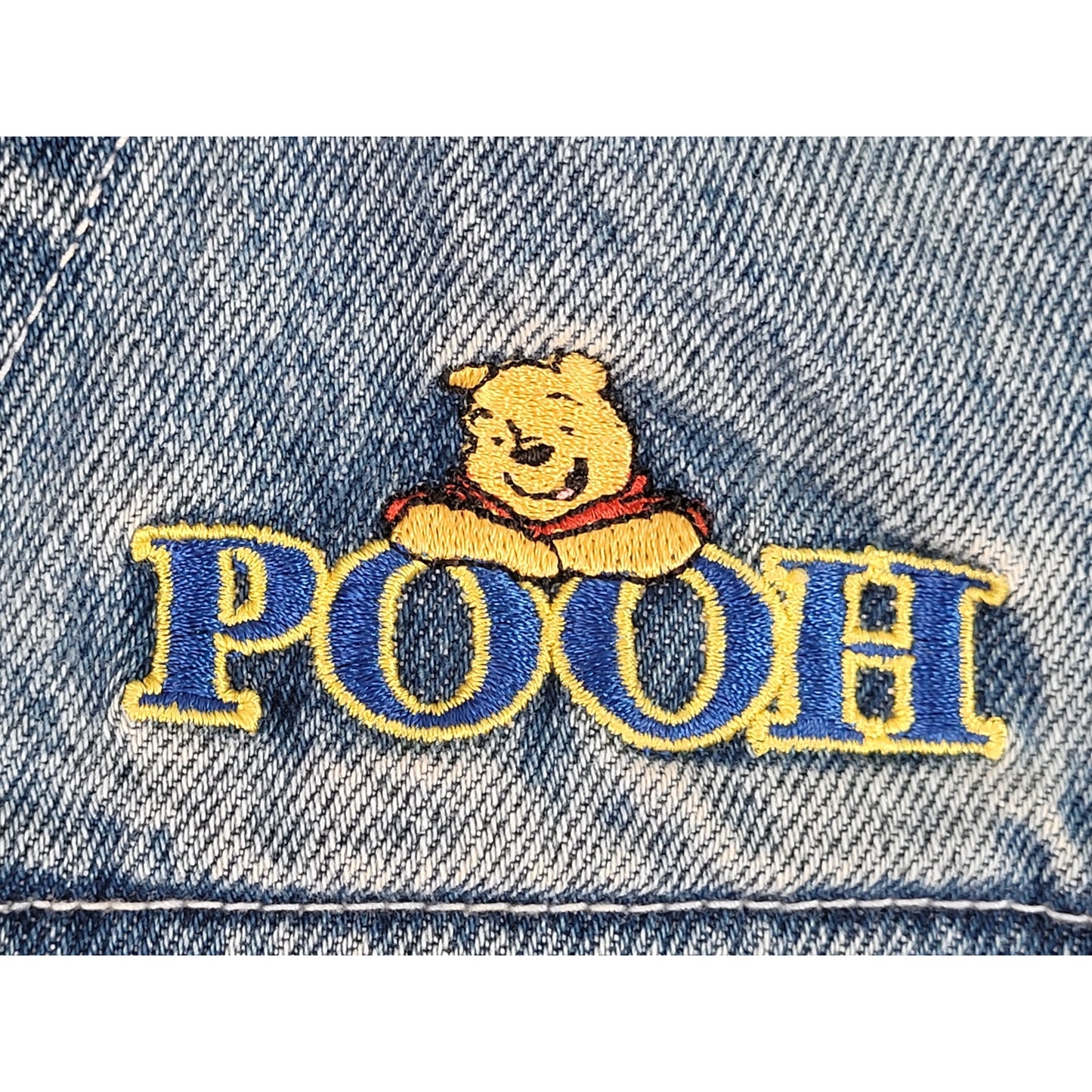 1990s Disney Winnie the Pooh Embroidered Denim Trucker Jacket Women's Sz S
