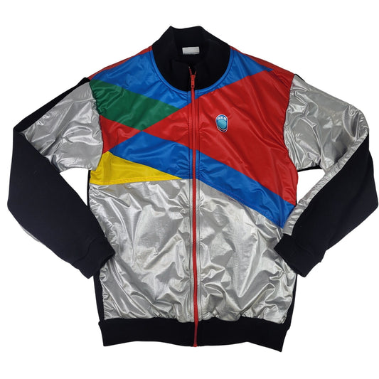 Vintage Italian Seb Cycling Jacket Multi-Color Reflective Design Men's Sz M